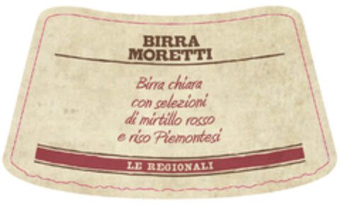 BIRRA MORETTI Birra chiara con selezioni di mirtillo rosso e riso Piemontesi LE REGIONALI Logo (EUIPO, 12/12/2014)