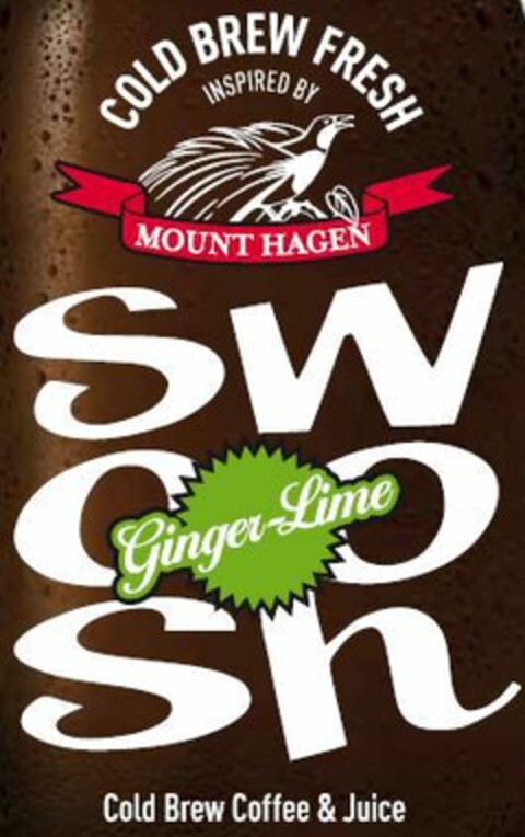 COLD BREW FRESH INSPIRED BY MOUNT  HAGEN Swoosh Ginger-Lime Cold Brew Coffee& Juice Logo (EUIPO, 22.12.2017)