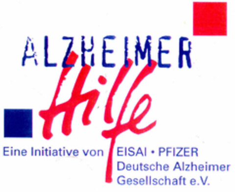 ALZHEIMER Hilfe Eine Initiative von EISAI · PFIZER Deutsche Alzheimer Gesellschaft e.V. Logo (EUIPO, 19.03.1998)