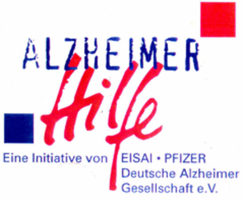 ALZHEIMER Hilfe Eine Initiative von EISAI · PFIZER Deutsche Alzheimer Gesellschaft e.V. Logo (EUIPO, 03/19/1998)