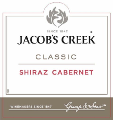 SINCE 1847 JACOB'S CREEK CLASSIC SHIRAZ CABERNET WINEMAKERS SINCE 1847 Gramp & Sons TM Logo (EUIPO, 15.09.2014)