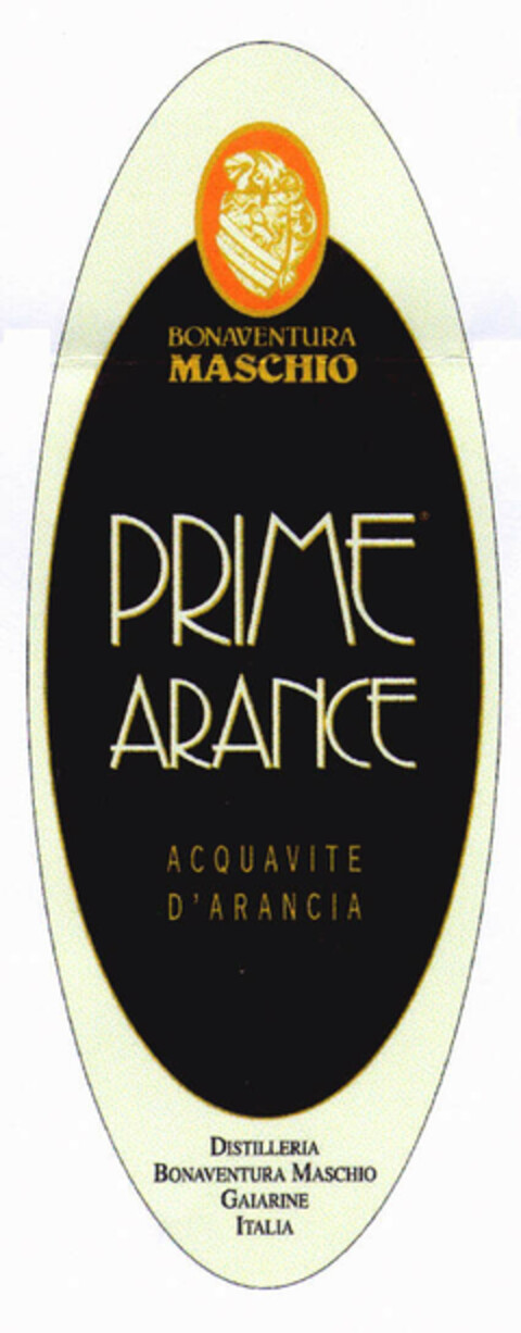 BONAVENTURA MASCHIO PRIME ARANCE ACQUAVITE D'ARANCIA DISTILLERIA BONAVENTURA MASCHIO GAIARINE ITALIA Logo (EUIPO, 13.10.2000)