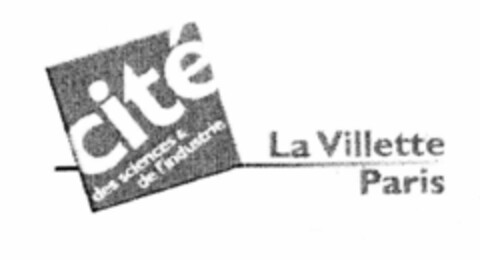 cité des sciences & de l'industrie La Villette Paris Logo (EUIPO, 05.11.2001)