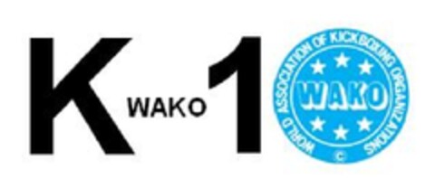 "K WAKO 1" -  "World Association of Kickboxing Organizations". Logo (EUIPO, 17.03.2010)