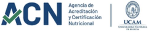 ACN AGENCIA DE ACREDITACIÓN Y CERTIFICACIÓN NUTRICIONAL UNIVERSIDAD CATÓLICA SAN ANTONIO UCAM UNIVERSIDAD CATÓLICA DE MURCIA Logo (EUIPO, 18.09.2023)