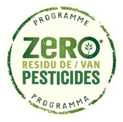 PROGRAMME ZERO 
RESIDU DE / VAN 
PESTICIDES PROGRAMMA Logo (EUIPO, 07.01.2016)
