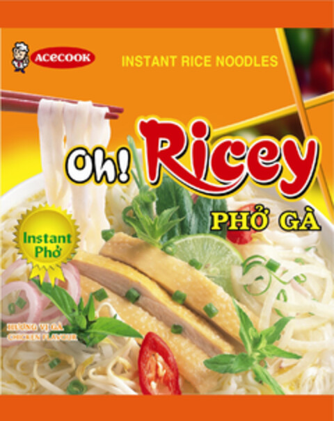 Acecook Instant rice noodles Oh! Ricey PHO GÀ Instant Pho HUONG VI GÀ  CHICKEN FLAVOUR Logo (EUIPO, 28.06.2018)