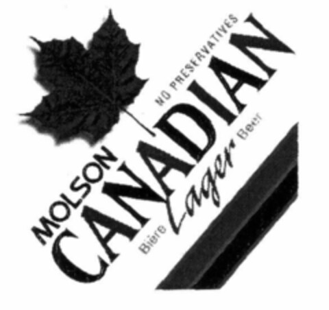 MOLSON NO PRESERVATIVES CANADIAN Bière Lager Beer Logo (EUIPO, 12/30/1999)