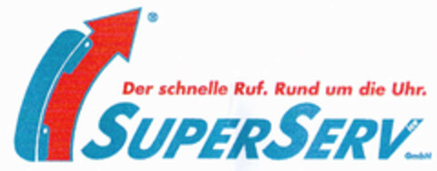 SUPERSERVGmbH Der schnelle Ruf. Rund um die Uhr. Logo (EUIPO, 09/26/2000)