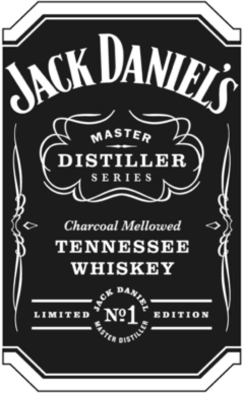 JACK DANIEL'S MASTER DISTILLER SERIES
Charcoal Mellowed TENNESSEE WHISKEY
LIMITED No. 1 EDITION
JACK DANIEL MASTER DISTILLER Logo (EUIPO, 13.02.2013)