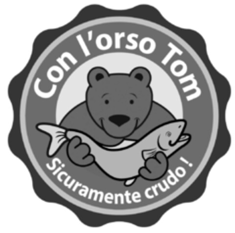 Con l`orso Tom Sicuramente crudo! Logo (EUIPO, 04.08.2015)