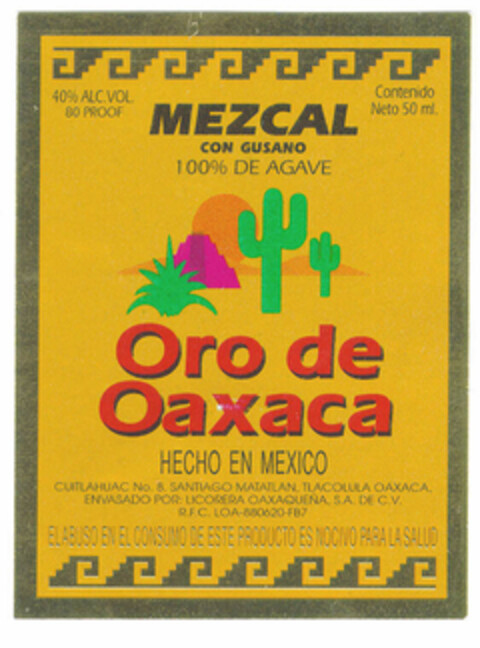 Oro de Oaxaca Logo (EUIPO, 04/01/1996)