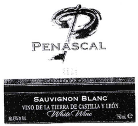 PEÑASCAL SAUVIGNON BLANC VINO DE LA TIERRA DE CASTILLA Y LEÓN White Wine Logo (EUIPO, 08/02/2002)