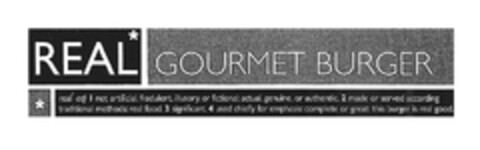 REAL* GOURMET BURGER Logo (EUIPO, 05/02/2006)