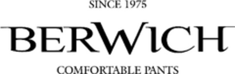 SINCE 1975 BERWICH comfortable pants Logo (EUIPO, 11.10.2012)