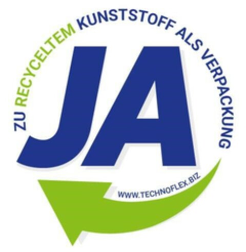 JA ZU RECYCELTEM KUNSTSTOFF ALS VERPACKUNG, WWW.TECHNOFLEX.BIZ Logo (EUIPO, 18.09.2020)