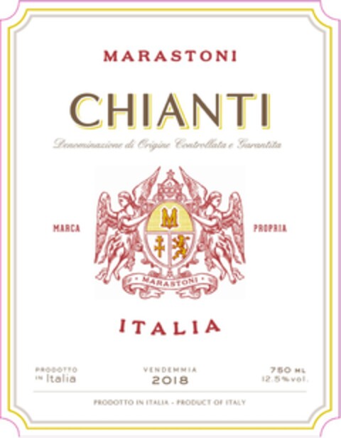 MARASTONI CHIANTI Denominazione di Origine Controllata e Garantita MARCA PROPRIA ITALIA Logo (EUIPO, 09/28/2020)