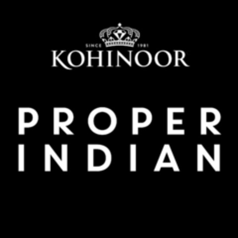 SINCE 1981 KOHINOOR PROPER INDIAN Logo (EUIPO, 11/11/2022)