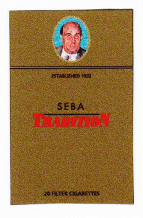 SEBA TRADITION ESTABLIHED 1932 20 FILTER CIGARETTES Logo (EUIPO, 07/18/2000)