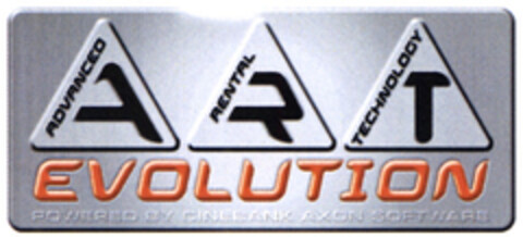 ART ADVANCED RENTAL TECHNOLOGY EVOLUTION POWERED BY CINEBANK AXON SOFTWARE Logo (EUIPO, 16.03.2005)
