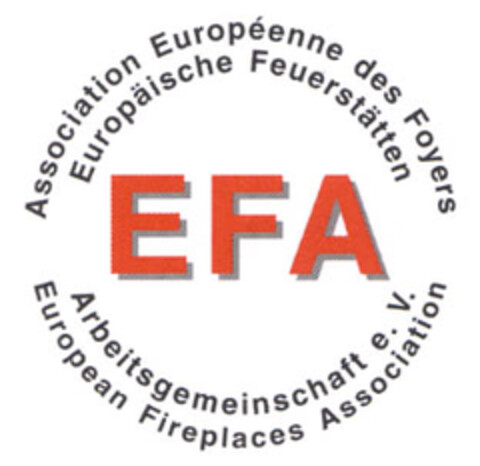 EFA Association Européenne des Foyers European Fireplaces Association Europäische Feuerstätten Arbeitsgemeinschaft e.V. Logo (EUIPO, 03.08.2005)