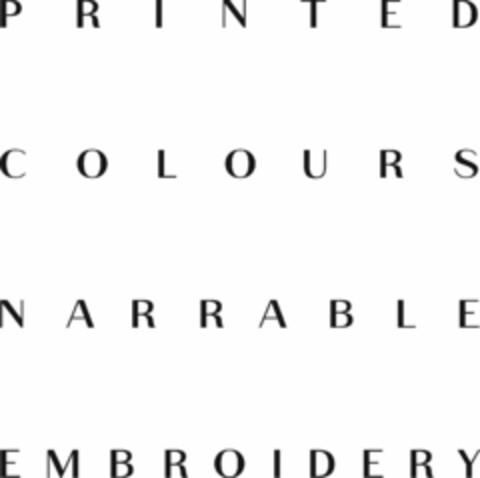 PRINTED COLOURS NARRABLE EMBROIDERY Logo (EUIPO, 01/22/2016)