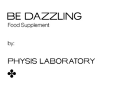 BE DAZZLING Food Supplement by: PHYSIS LABORATORY Logo (EUIPO, 20.05.2020)