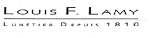 LOUIS F. LAMY LUNETIER DEPUIS 1810 Logo (EUIPO, 10/30/1997)