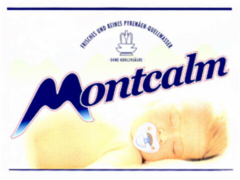 Montcalm FRISCHES UND REINES PYRENÄEN-QUELLWASSER -OHNE KOHLENSÄURE- Logo (EUIPO, 12.11.2002)