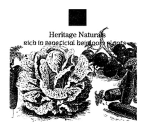 Heritage Naturals rich in beneficial heirloom plants Logo (EUIPO, 17.10.2007)