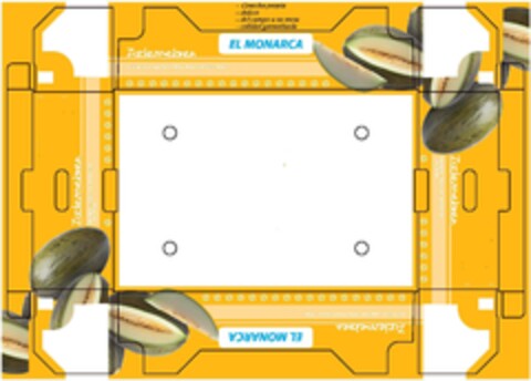 EL MONARCA Zuckermelonen - Sugar Melon - Melon - Melón Piel de Sapo - Melone - Cukordinnye- Piel de Sapo - Melon zielony - Cosecha propia - Dulces - Del campo a su mesa - Calidad garantizada Logo (EUIPO, 07.06.2011)