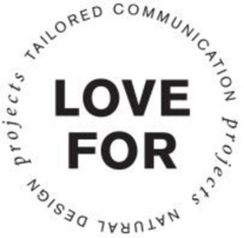 LOVE FOR TAILORED COMMUNICATION PROJECTS NATURAL DESIGN PROJECTS Logo (EUIPO, 21.03.2014)