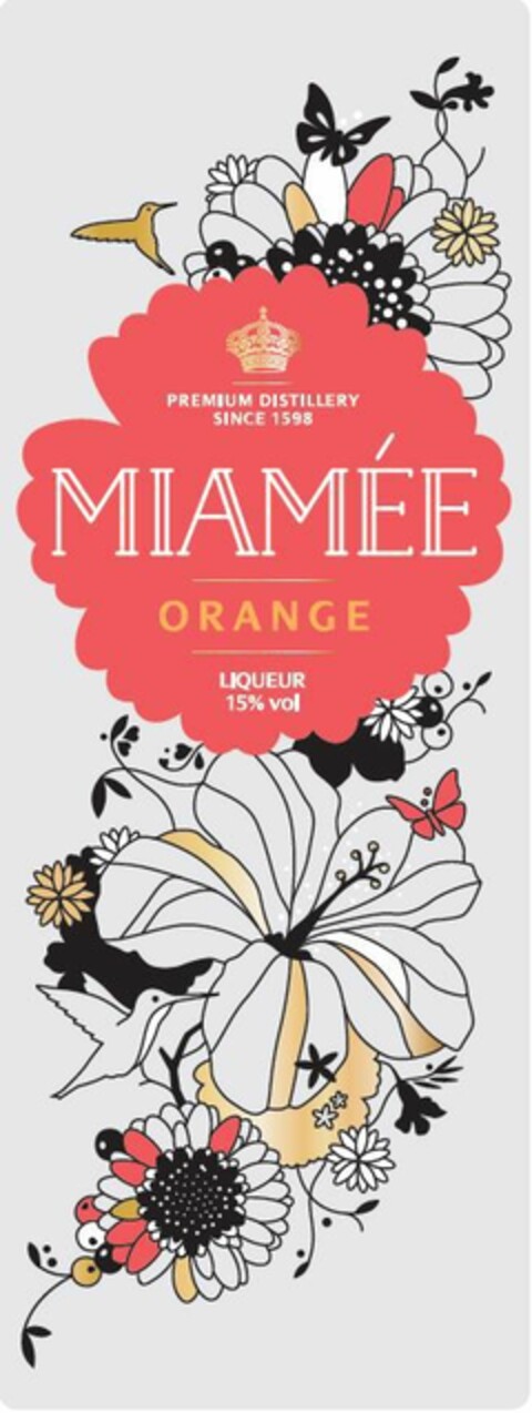 PREMIUM DISTILLERY SINCE 1598 MIAMÉE ORANGE LIQUEUR 15% vol Logo (EUIPO, 04/14/2015)