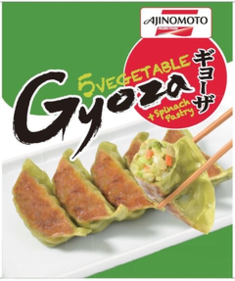 AJINOMOTO FROZEN FOODS 5Vegetable Gyoza +Spinach Pastry Logo (EUIPO, 08/08/2017)