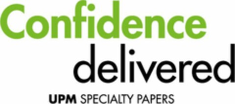 Confidence delivered UPM SPECIALTY PAPERS Logo (EUIPO, 09/19/2018)