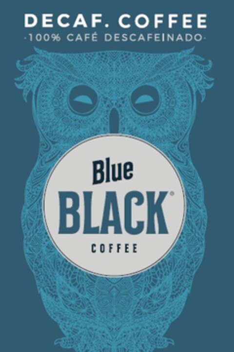 DECAF. COFFEE 100% CAFÉ DESCAFEINADO BLUE BLACK COFFEE Logo (EUIPO, 08.04.2019)