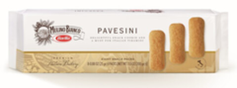 MULINO BIANCO BARILLA - PAVESINI DELIGHTFUL SNACK COOKIE AND A MUST FOR ITALIAN TIRAMISU - PREMIUM ITALIAN BAKERY - PRODUCT OF ITALY Logo (EUIPO, 01.12.2016)