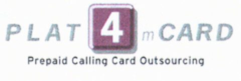PLAT 4m CARD Prepaid Calling Card Outsourcing Logo (EUIPO, 20.04.2000)