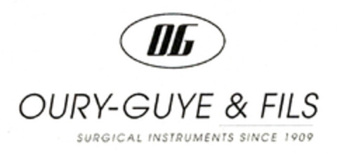 OG
OURY-GUYE & FILS 
SURGICAL INSTRUMENTS SINCE 1909 Logo (EUIPO, 06.12.2012)