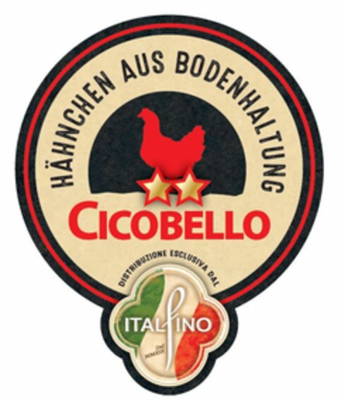 Cicobello HÄHNCHEN AUS BODENHALTUNG DISTRIBUZIONE ESCLUSIVA DAL ITALFINO Dal MMXIX Logo (EUIPO, 11/02/2021)