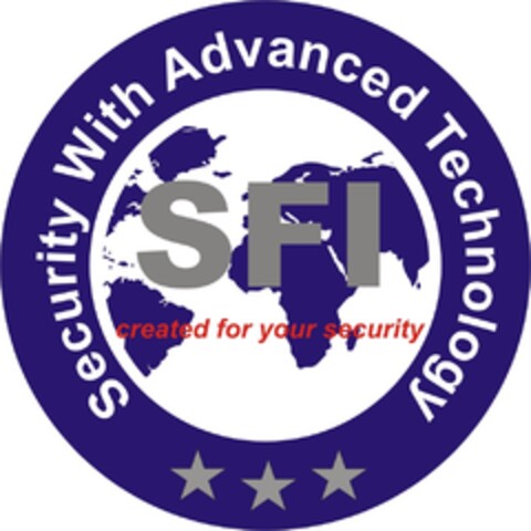 SECURITY WITH ADVANCED TECHNOLOGY SFI CREATED FOR YOUR SECURITY Logo (EUIPO, 19.01.2012)