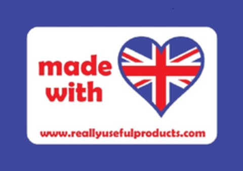 MADE WITH
www.reallyusefulproducts.com Logo (EUIPO, 10/10/2013)