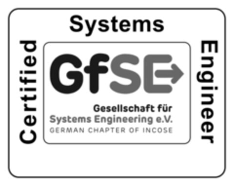 Certified Systems Engineer GfSE Gesellschaft für Systems Engineering e.V. GERMAN CHAPTER OF INCOSE Logo (EUIPO, 25.10.2022)