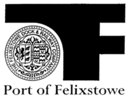 F Port of Felixstowe THE FELIXSTOWE DOCK & RAILWAY COMPANY Logo (EUIPO, 04/01/1996)