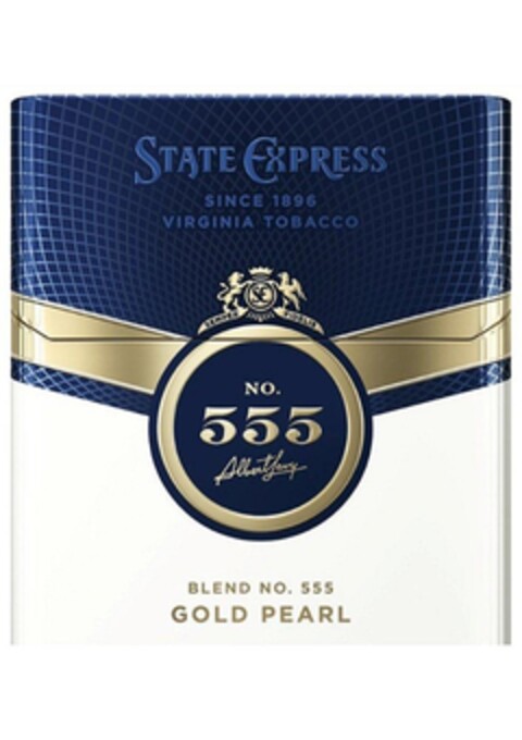 STATE EXPRESS SINCE 1896 VIRGINIA TOBACCO  NO. 555 Albert Levy BLEND NO. 555 GOLD PEARL Logo (EUIPO, 05.03.2015)