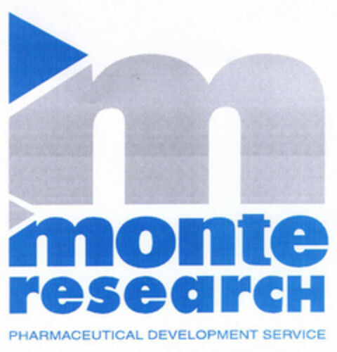 m monte research PHARMACEUTICAL DEVELOPMENT SERVICE Logo (EUIPO, 25.06.2001)