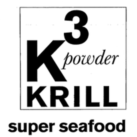 K3 powder KRILL super seafood Logo (EUIPO, 09.09.2010)