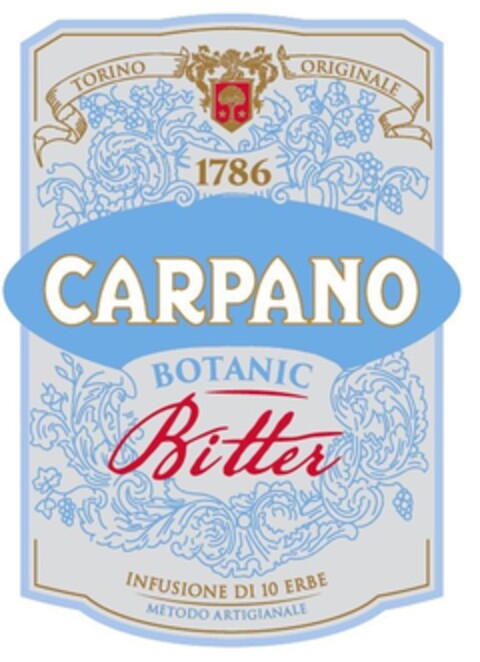 TORINO ORIGINALE 1786 CARPANO BOTANIC BITTER INFUSIONE DI 10 ERBE METODO ARTIGIANALE Logo (EUIPO, 21.06.2019)