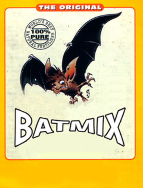 THE ORIGINAL WORLD'S BEST NATURAL FERTILIZER 100% PURE BATMIX Logo (EUIPO, 02/27/2007)