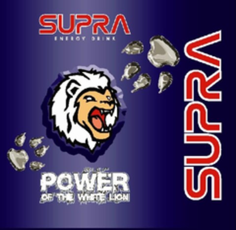 SUPRA POWER OF THE WHITE LION ENERGY DRINK Logo (EUIPO, 03/30/2011)